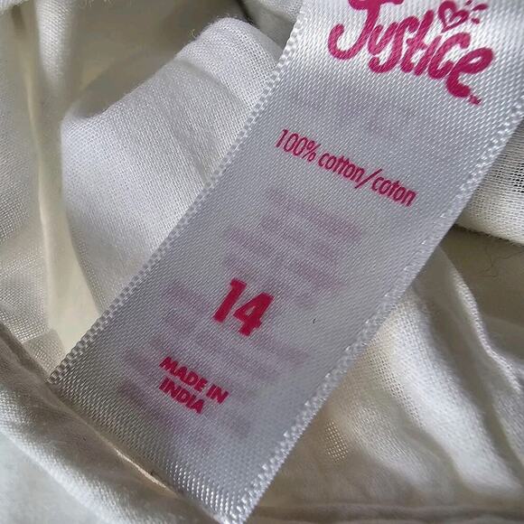 Justice 100% Cotton Eyelet Ruffle Accent Maxi Dress Size 14 - Picture 7 of 12